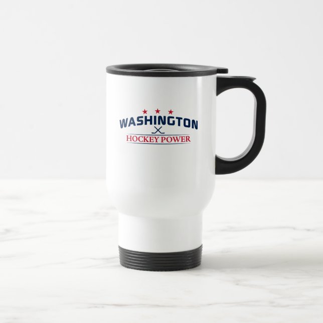 Washington Hockey Power White Travel Mug Reisebecher (Rechts)