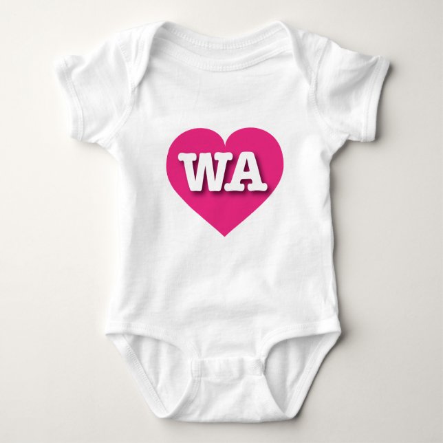 Washington Hot Pink Heart - I Liebe WA Baby Strampler (Vorderseite)