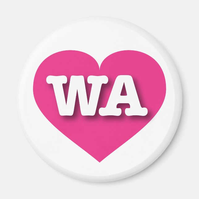 Washington Hot Pink Heart - I Liebe WA Magnet (Vorne)