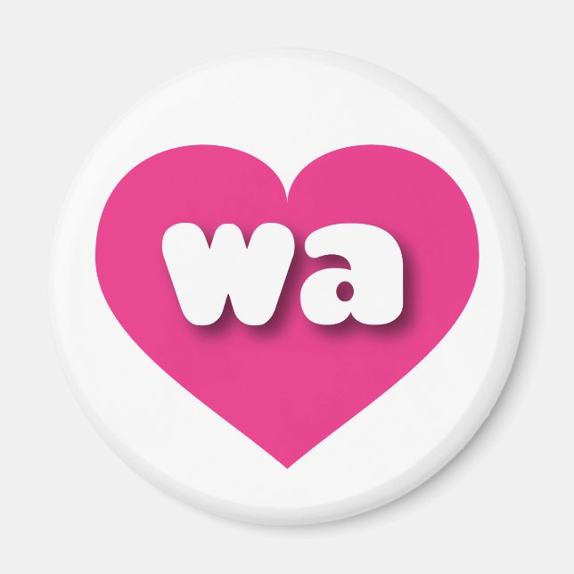 Washington Hot Pink heart - I Liebe wa Magnet (Vorne)