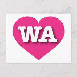 Washington Hot Pink Heart - I Liebe WA Postkarte