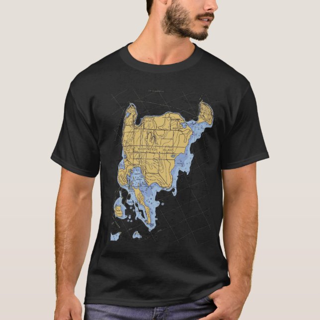 Washington-Insel, WI-Seediagramm-T - Shirt (Vorderseite)