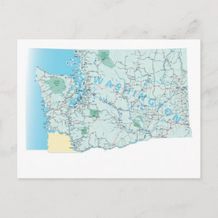 Washington Interstate Map Postcard Postkarte