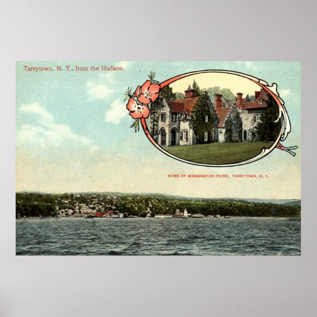 Washington Irving, Tarrytown, NY Vintag c1915 Poster (Vorne)