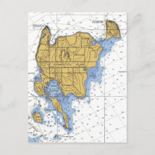 Washington Island, WI Nautical Chart Postcard Postkarte
