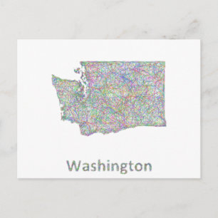 Washington-Karte Postkarte