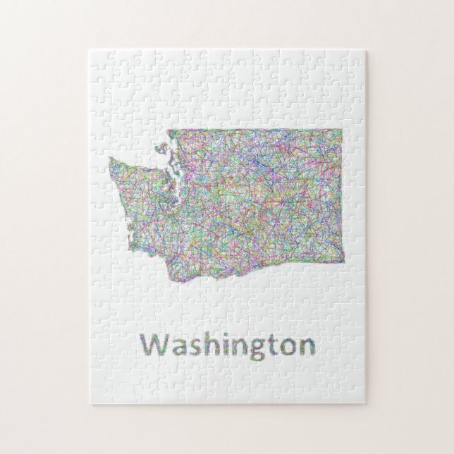 Washington-Karte Puzzle (Vertikal)