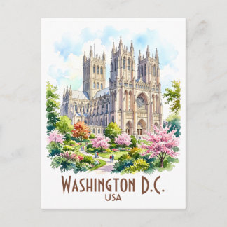Washington Kathedrale Religiöse Aquarell-Darstellu Postkarte