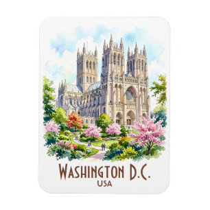 Washington Kathedrale Religiöse Aquarellfarbe Benu Magnet