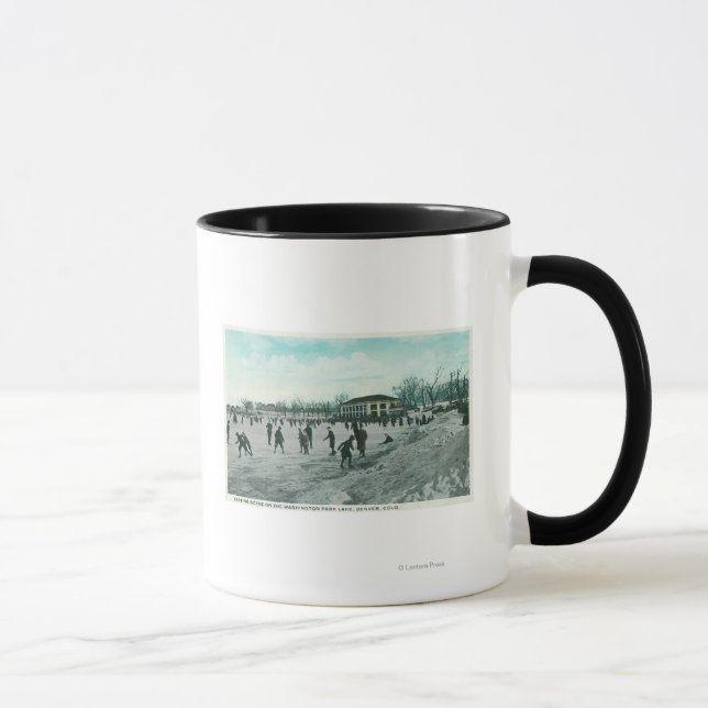 Washington Lake Park Ice Skaten Scene Tasse (Rechts)