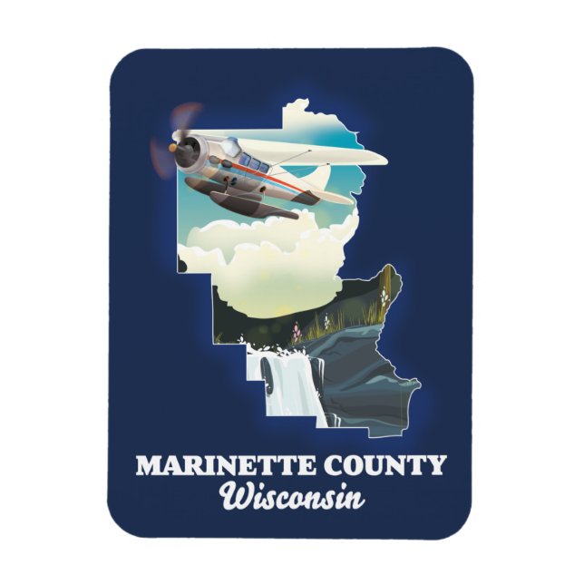 Washington Landkreis Maine Map Magnet (Vertikal)