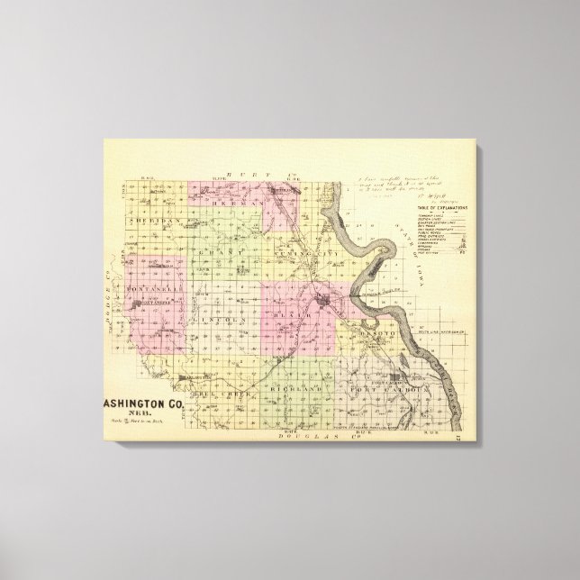 Washington Landkreis, Nebraska Leinwanddruck (Vorderseite)