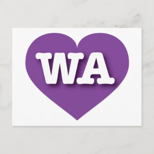 Washington Lila Heart - I Liebe WA Postkarte