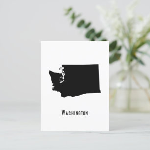 Washington Map - Black and White Modern Washington Postkarte
