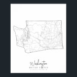 Washington Minimal Street Map Poster<br><div class="desc">Washington Minimal Street Map</div>