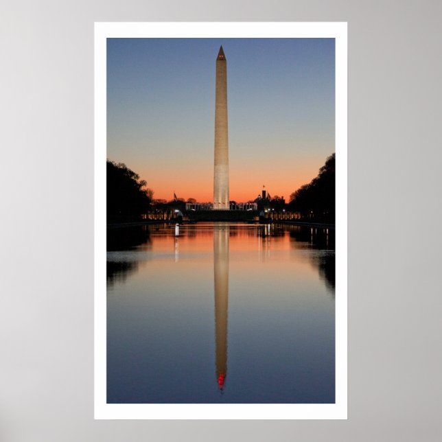 Washington Monument and Reflection at Sunset Poster (Vorne)