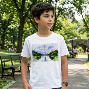 Washington Monument Aquarell mit Spiegelung T-Shirt