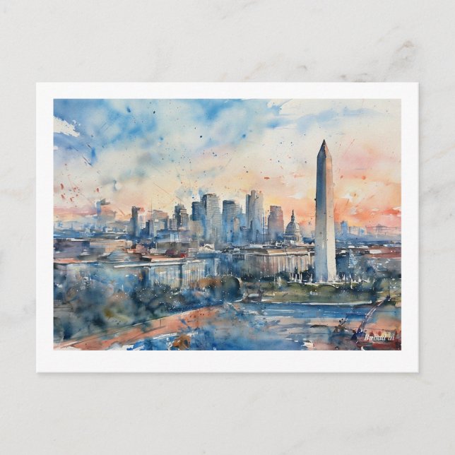 Washington Monument at Dusk,  Postkarte (Vorderseite)