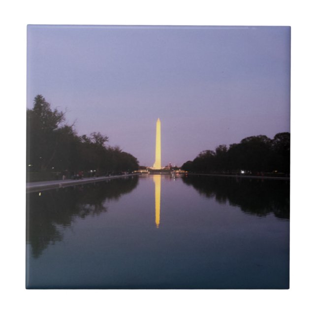Washington Monument at Sunset Fliese (Vorderseite)