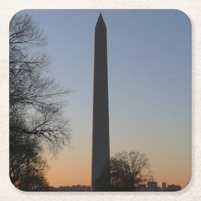 Washington Monument at Sunset Rechteckiger Pappuntersetzer (Vorderseite)