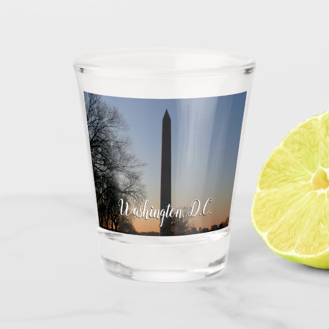 Washington Monument at Sunset Schnapsglas (Vorderseite)