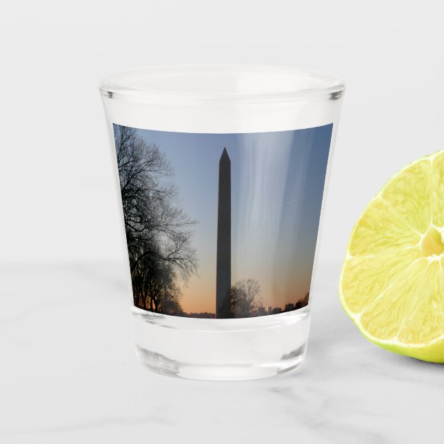 Washington Monument at Sunset Schnapsglas (Vorderseite)