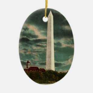 Washington Monument bei Nacht Schmuck Keramik Ornament