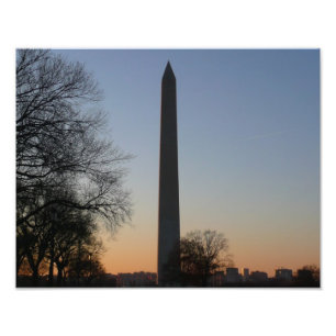 Washington Monument bei Sonnenuntergang in DC Fotodruck