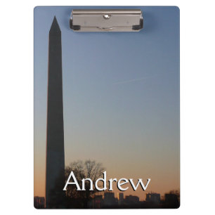 Washington Monument bei Sonnenuntergang in DC Klemmbrett