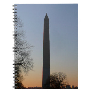 Washington Monument bei Sonnenuntergang in DC Notizblock
