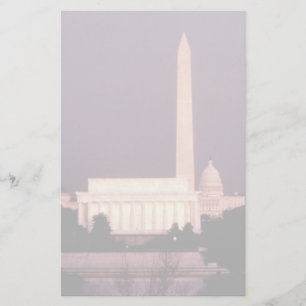 Washington Monument, die Hauptstadt und Jefferson Briefpapier