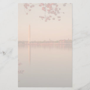 Washington-Monument Kirschblüte am Sonnenuntergan Briefpapier