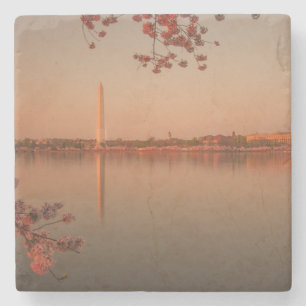 Washington-Monument Kirschblüte am Sonnenuntergan Steinuntersetzer