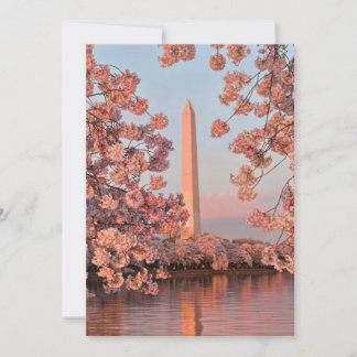 Washington Monument mit Kirschblüten Karte