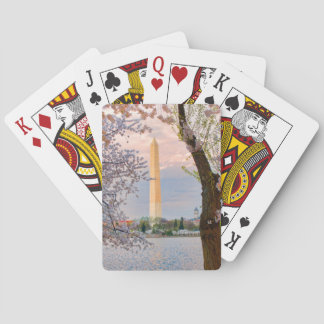 Washington Monument mit Kirschblüten Spielkarten