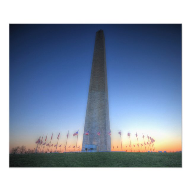 Washington Monument mit Orange Sunset Fotodruck (Vorne)