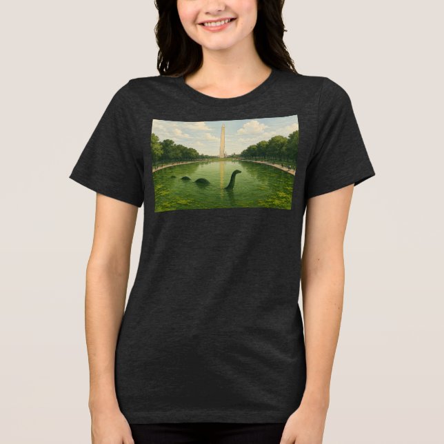 Washington Monument Reflecting Pool mit Loch Ness Tri-Blend Shirt (Vorderseite)