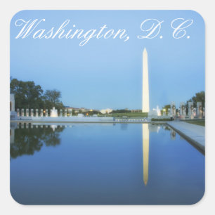 Washington Monument, Reflecting Pool, Washington Quadratischer Aufkleber