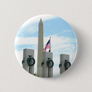 Washington Monument und WWII-Denkmal in DC Button