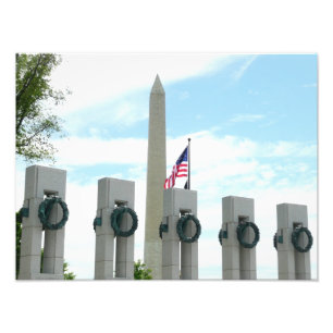 Washington Monument und WWII-Denkmal in DC Fotodruck