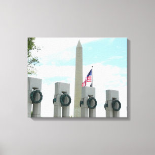 Washington Monument und WWII-Denkmal in DC Leinwanddruck