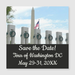 Washington Monument und WWII-Denkmal in DC Magnetkarte
