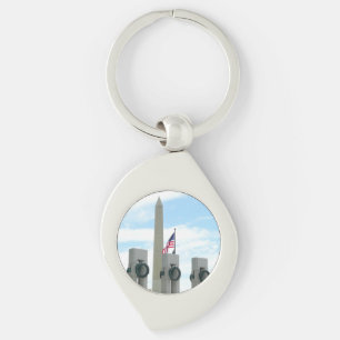 Washington Monument und WWII-Denkmal in DC Schlüsselanhänger