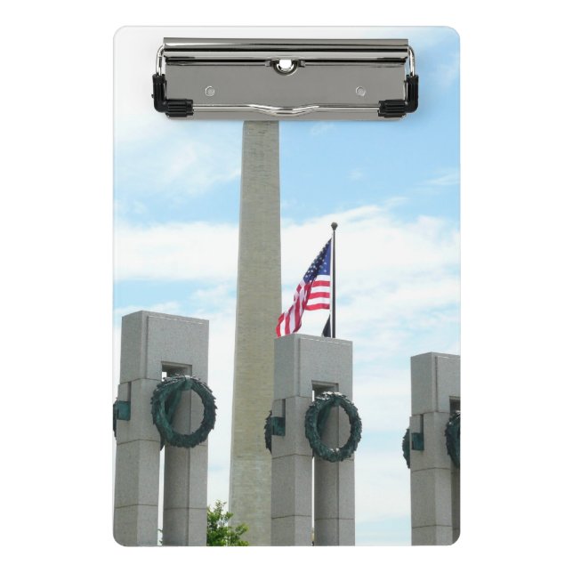 Washington Monument und WWII Memorial in DC Mini Klemmbrett (Vorderseite)