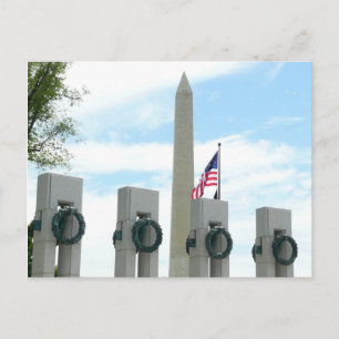Washington Monument und WWII Memorial in DC Postkarte