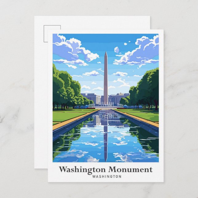 Washington Monument United Staaten Travel Postkarte (Vorne/Hinten)