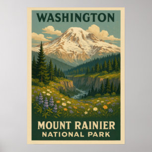 Washington Mount Rainier National Park V01 Poster