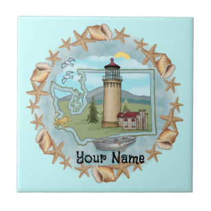 Washington Muscheln Lighthouse Tile Fliese