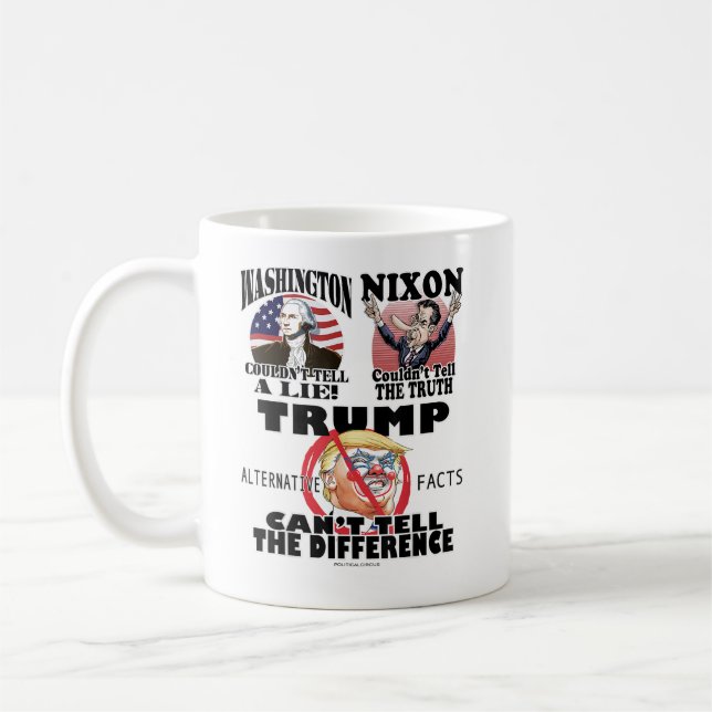 Washington Nixon Dump Trump Liar Kaffeetasse (Links)