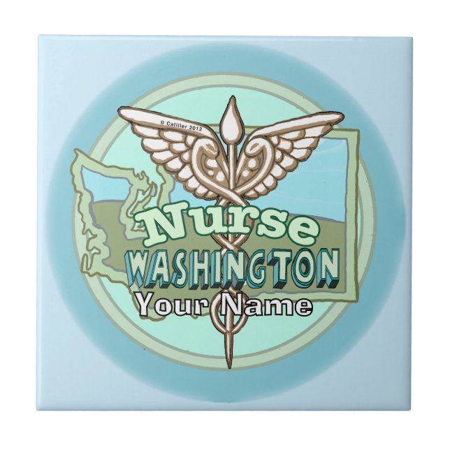 Washington Nurse Caduceus Fliese (Vorderseite)